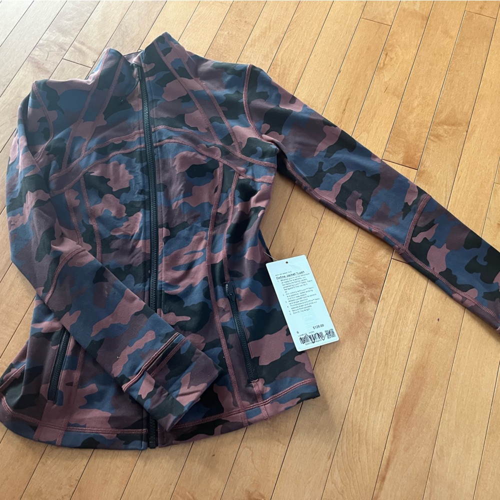 lululemon athletica Maroon and Black Camo Define Jacket